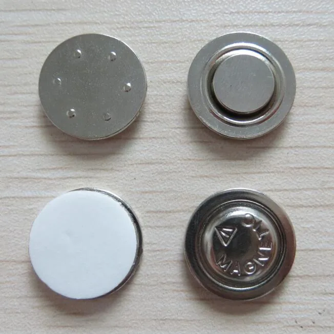 Round sew-on / adhesive pot magnet — magnetic name badge magnet WD8110